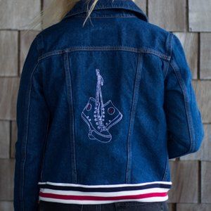 Embroidered Levis Jean Jacket - Size S